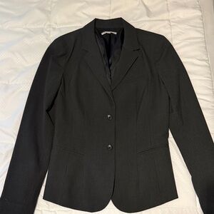 Women's Black Pinstripes Blazer Gap Sz 8 Tall